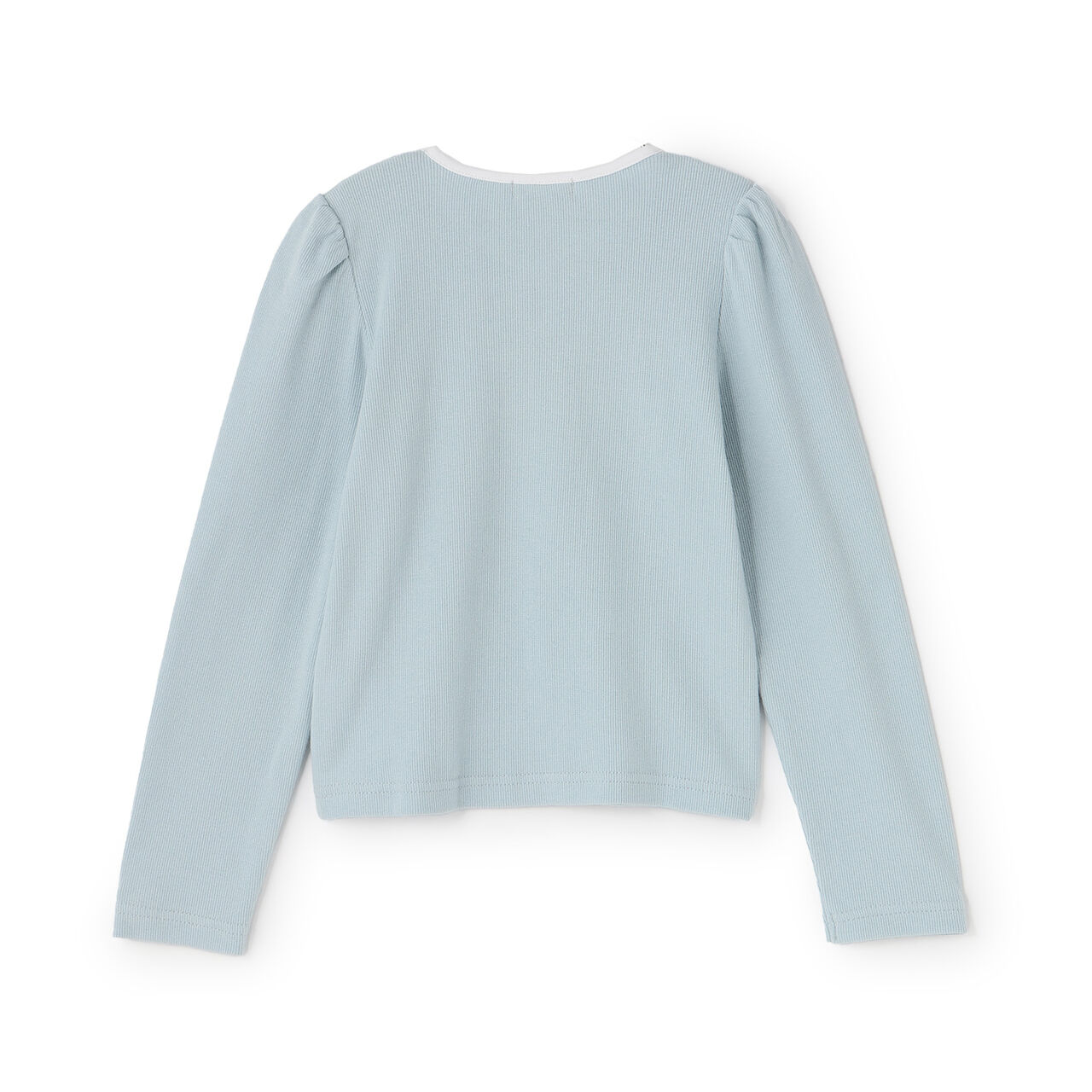 [Mini Length] Bi-Color Ribbon Ribbed Top,Blue gray, large image number 18