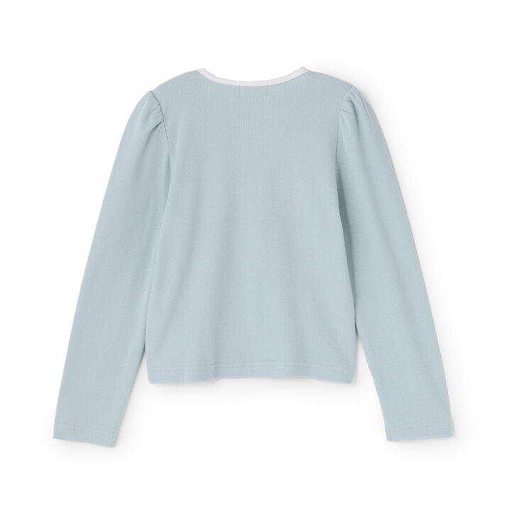 [Mini Length] Bi-Color Ribbon Ribbed Top,Blue gray, medium image number 18