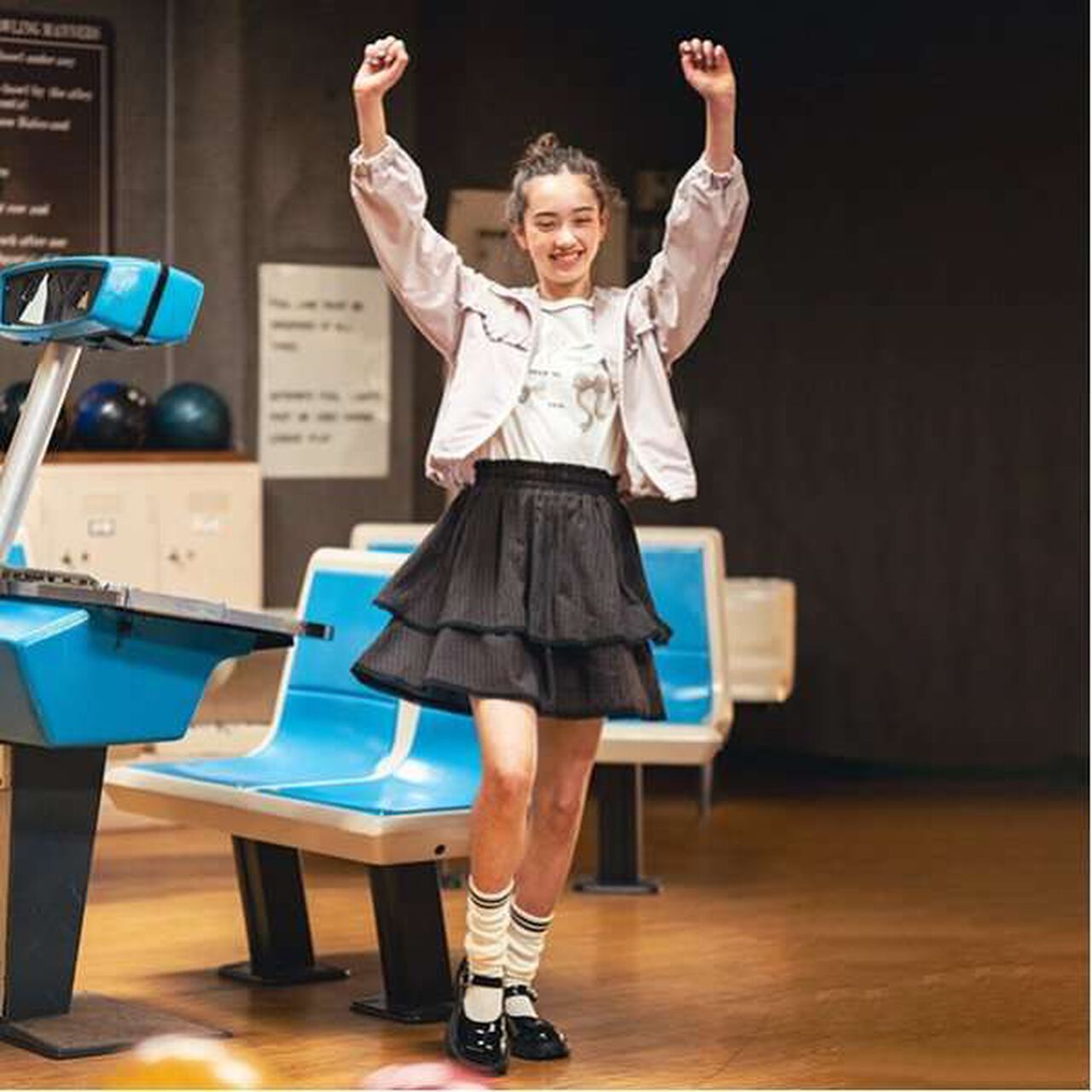 Tiered Frill Skirt with Shorts,Gray, large image number 31