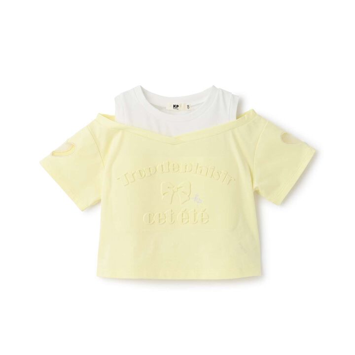 [Cool Touch] Puffy Logo Shoulder Opening T-Shirt,Mint, medium image number 11