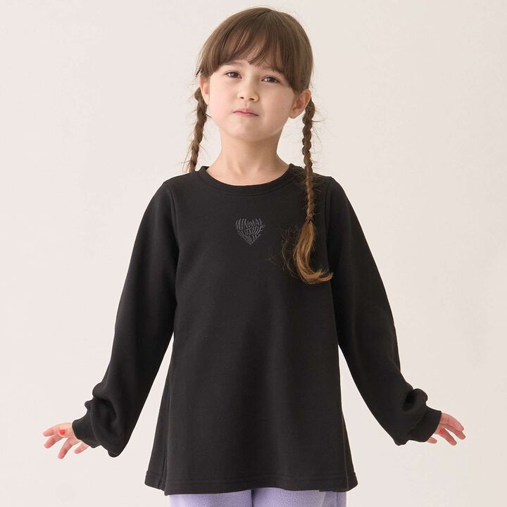 Fleece A-Line One-Point Pullover,Black, medium image number 0