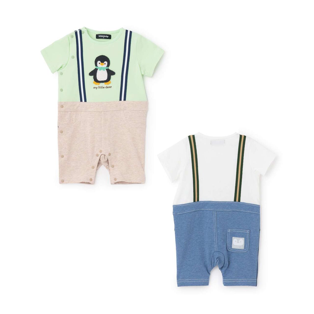 Animal Motif Short-Sleeve Coverall,Emerald green, large image number 9