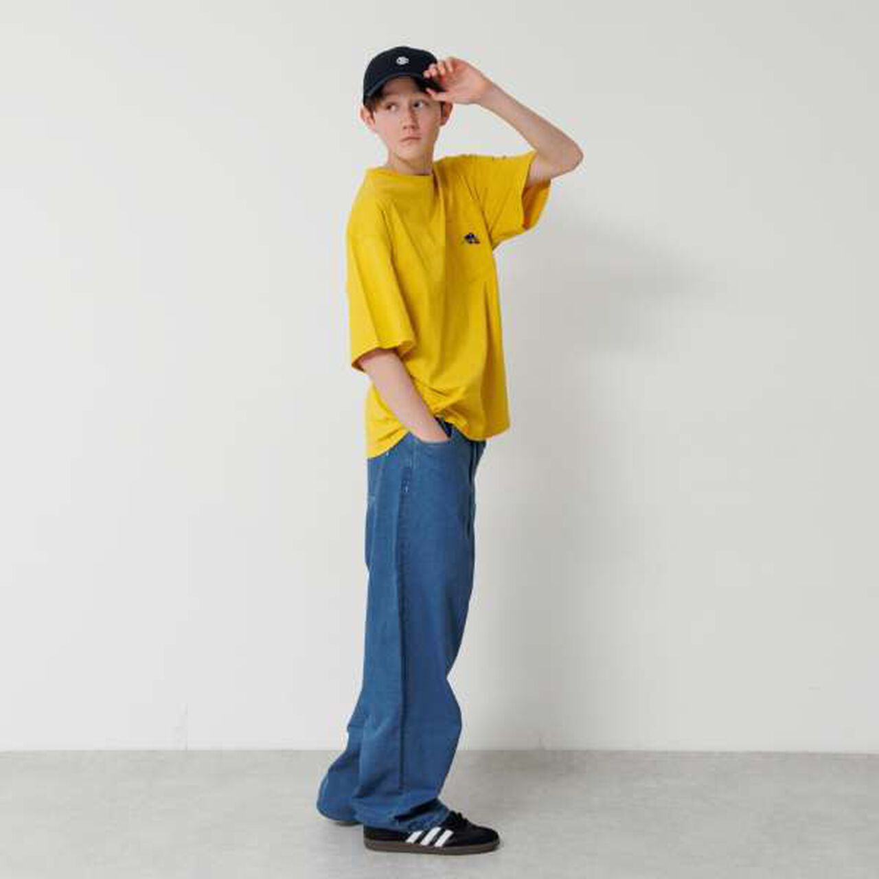 Big Short Sleeve T-Shirt with Pocket and Skater Embroidery,White, large image number 10