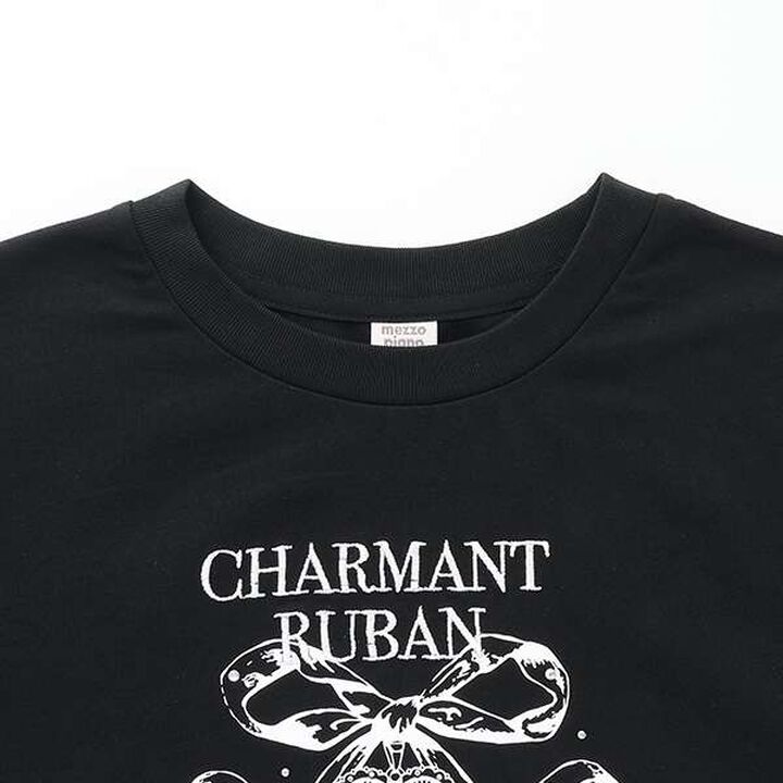 Drawstring Sleeve Ribbon Long-Sleeve T-Shirt,Off white, medium image number 8