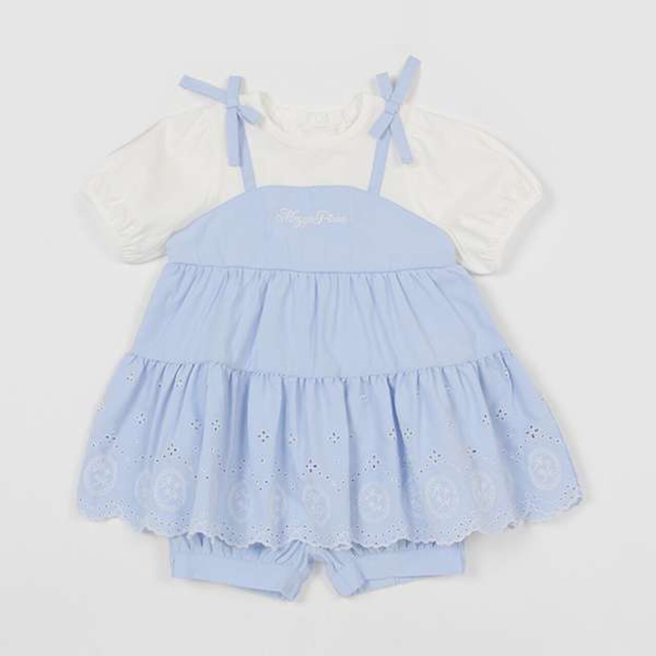 Embroidered Tunic & Bloomers Set,Blue, large image number 0