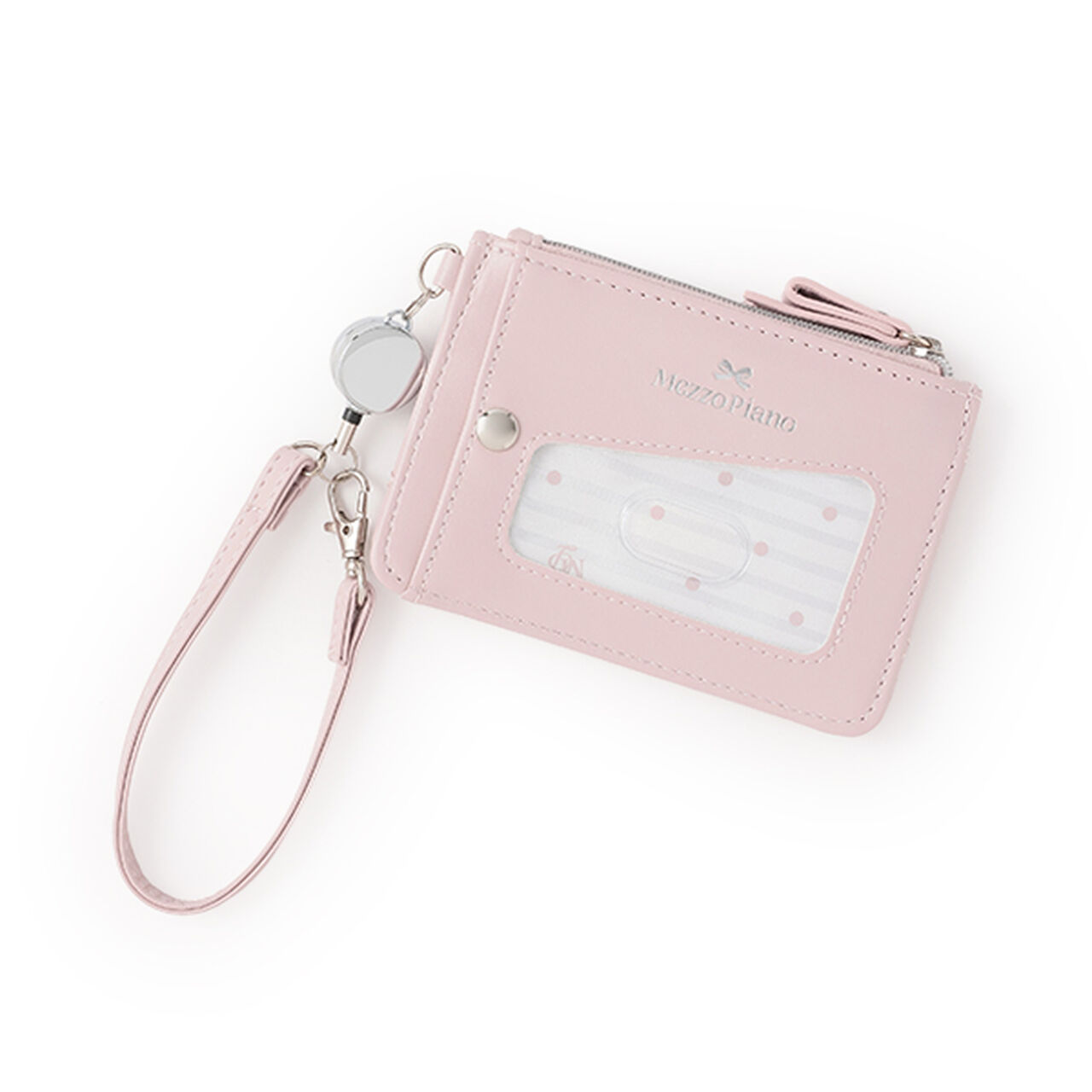 Ribbon &times; Sparkling Rhinestone Card Holder,Black, large image number 1