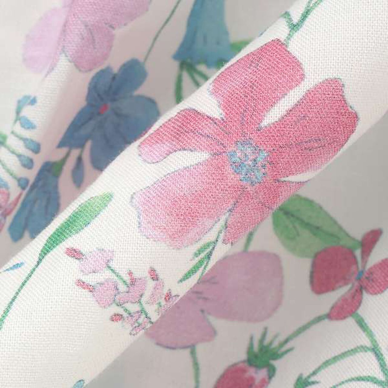 Floral Pattern Balloon One-Piece Dress,Blue, large image number 12