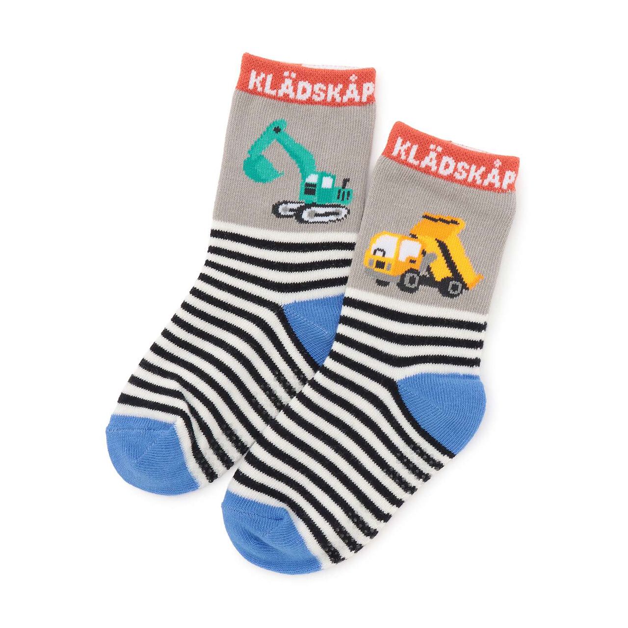 Work Vehicle Stripe Crew Socks,Top gray, large image number 0