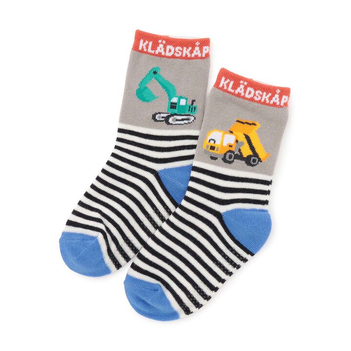 Work Vehicle Stripe Crew Socks,Top gray, medium image number 0