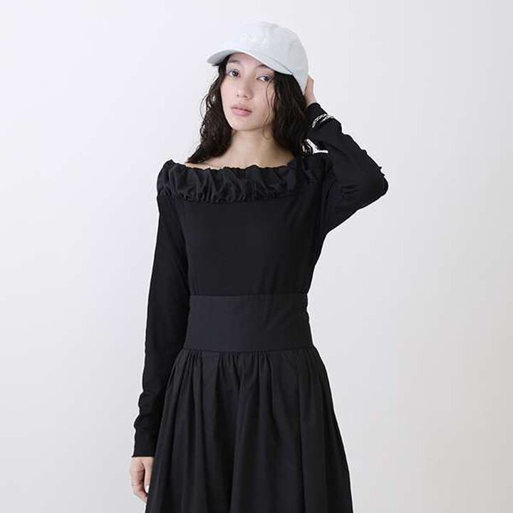 [LADIES] Balloon Collar Long Sleeve T-Shirt,Charcoal gray, medium image number 21