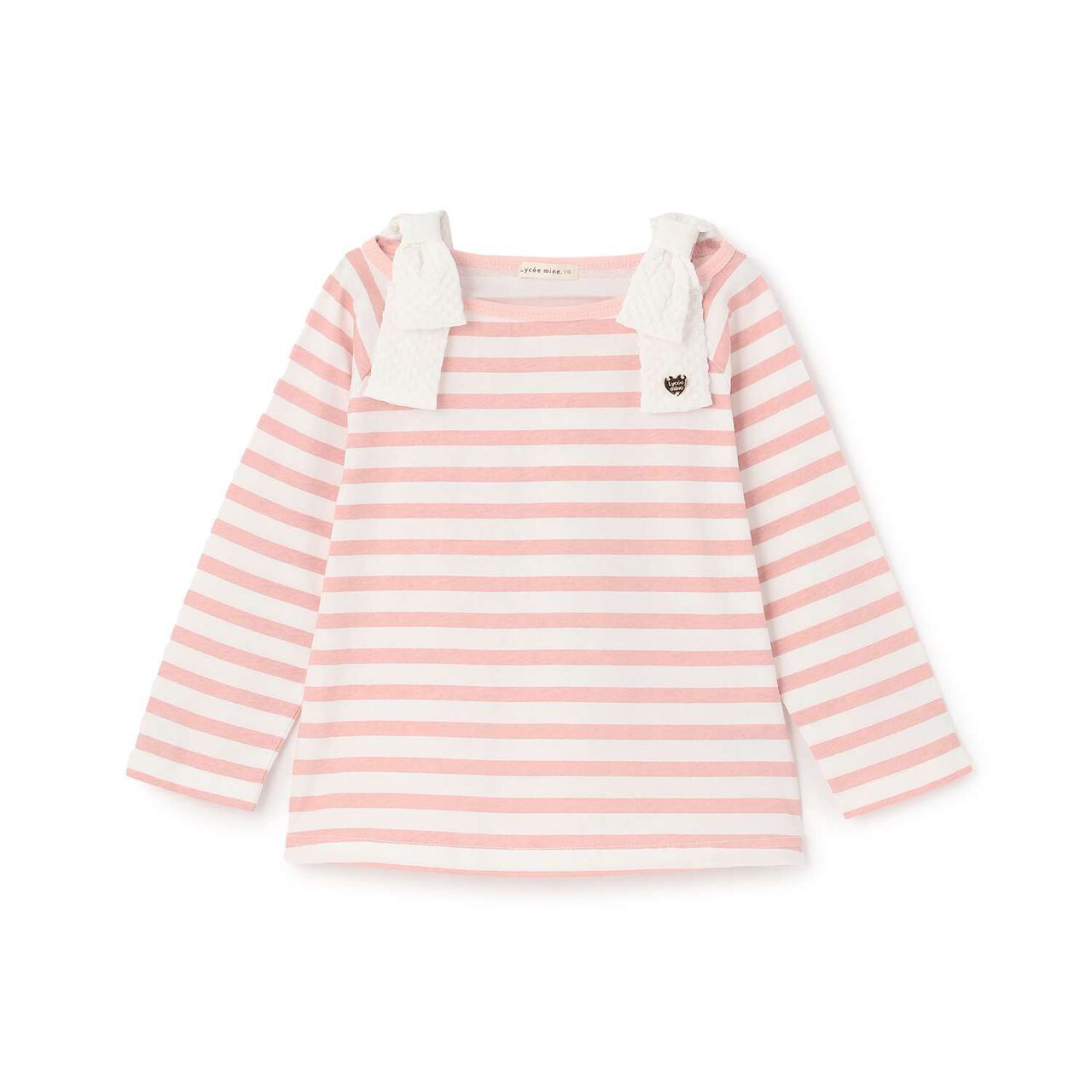 100% Cotton Quick-Dry UV Boat Neck Shoulder Ribbon T-Shirt,Light pink, large image number 1