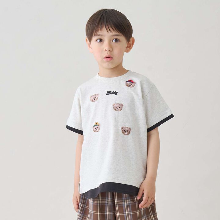 Assorted Embroidery T-Shirt,Milky white, medium image number 0