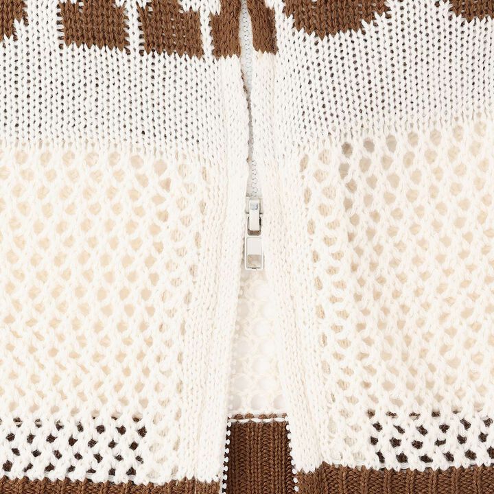 LTXC Washable Mesh Knit Zip Parka,Brown, medium image number 13