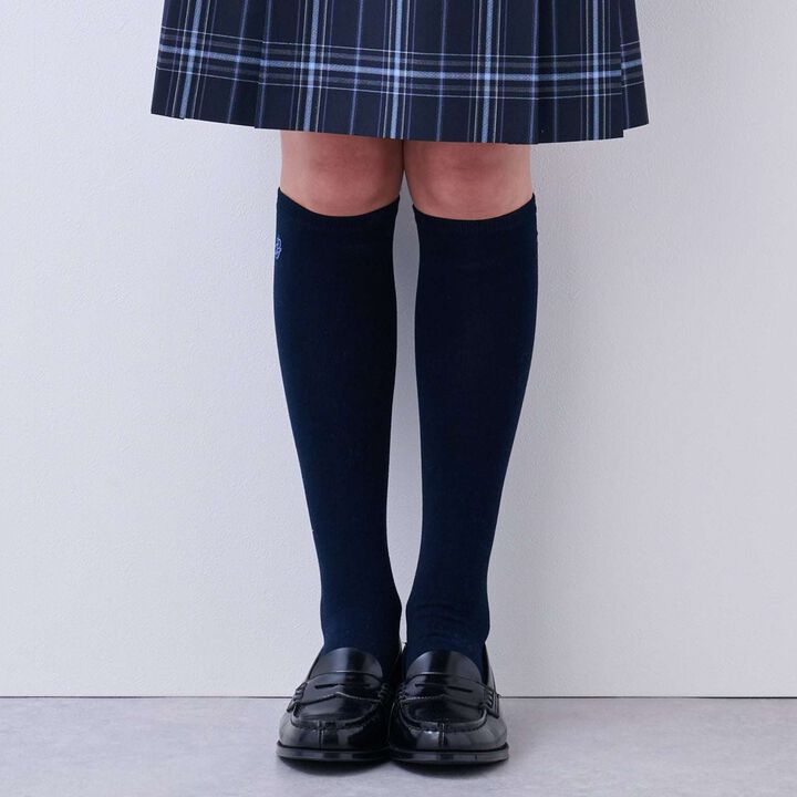 [Graduation Attire] Embroidered Logo Knee-High Socks,Deep red, medium image number 6