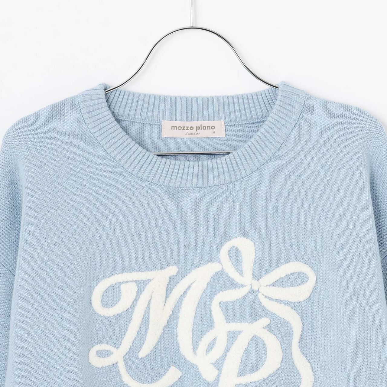 Logo Jacquard Embroidery Knitwear,Light blue, large image number 2
