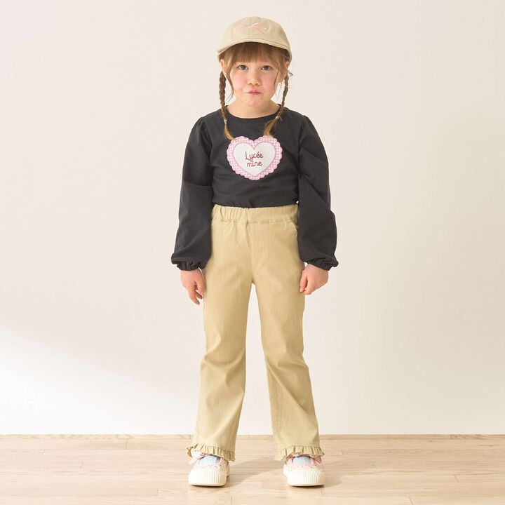 Tomo Pants Stretchy Hem Frill Flared Pants,Black, medium image number 23