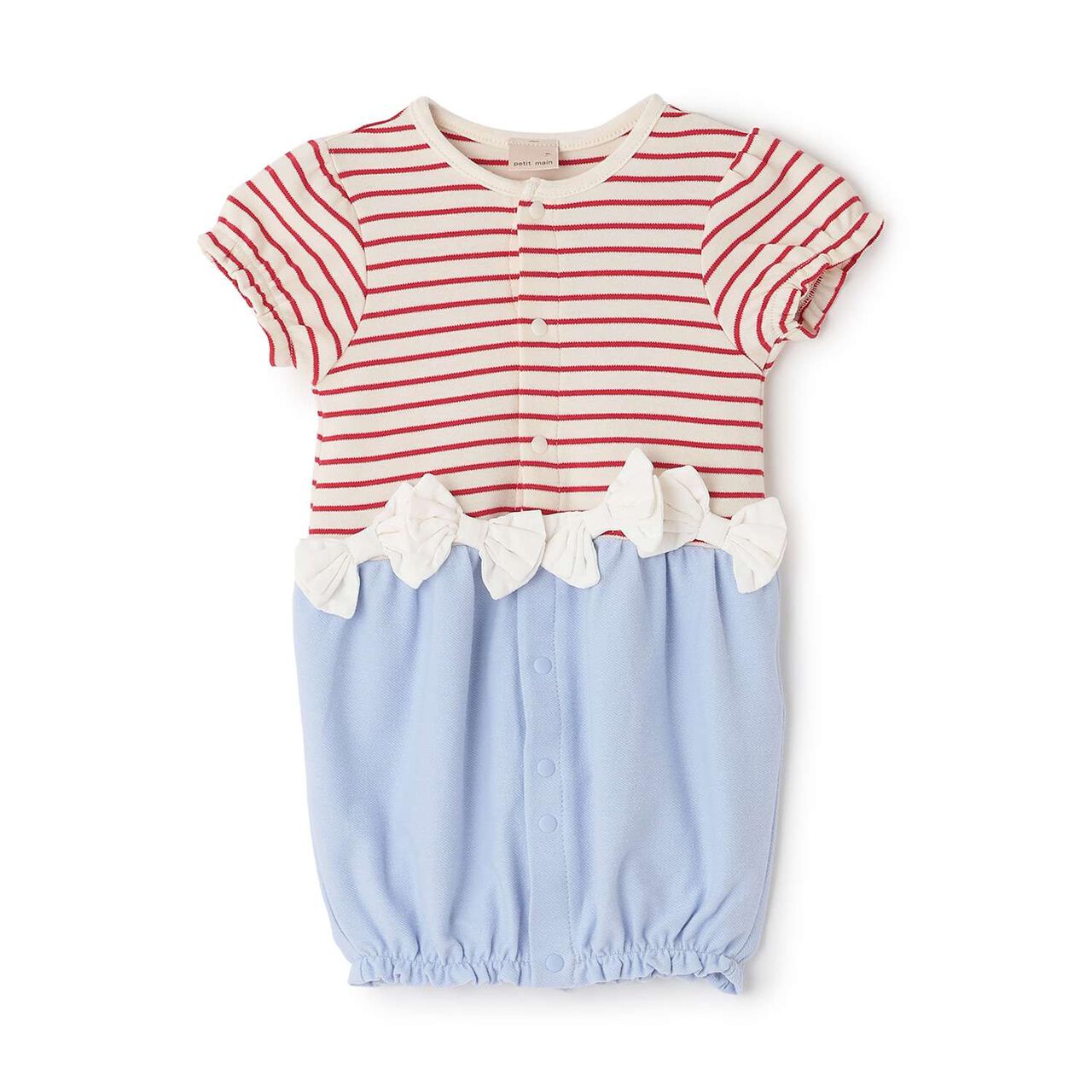 Stripe Pattern 2-Way All-in-One with Ribbon,Red, large image number 2