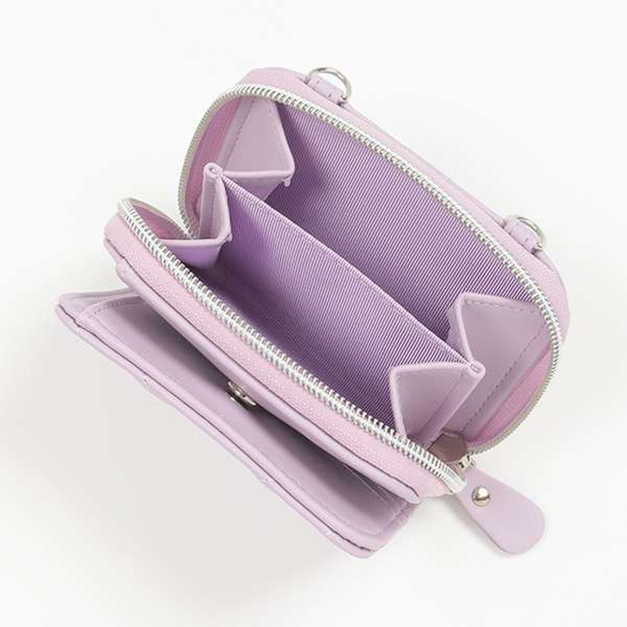 Quilted Wallet with Strap,Lavender, large image number 6
