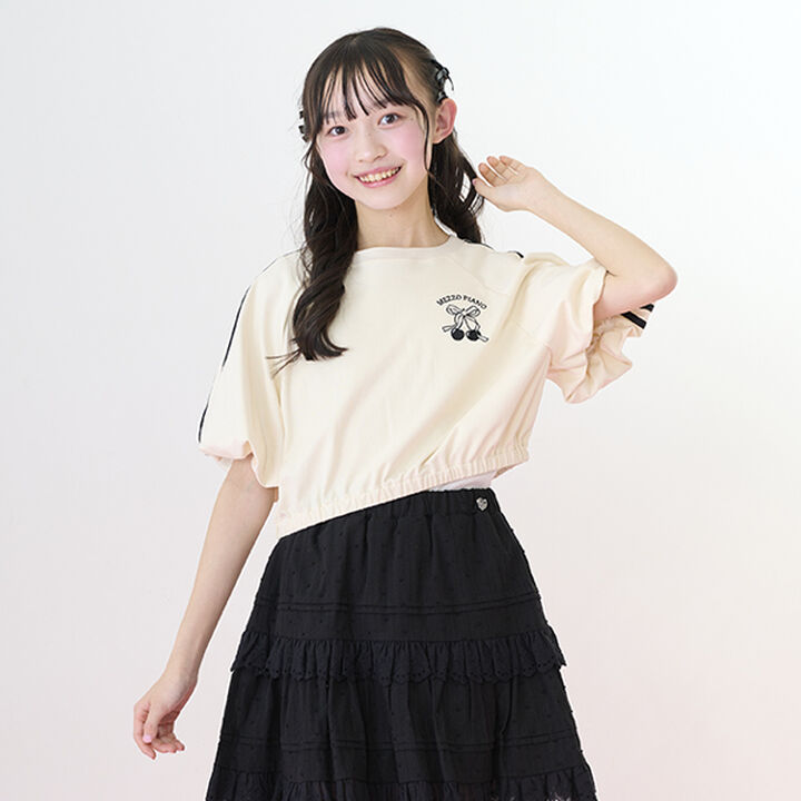 Side Line Balloon Sleeve T-Shirt & Tank Top Set,Black, medium image number 17