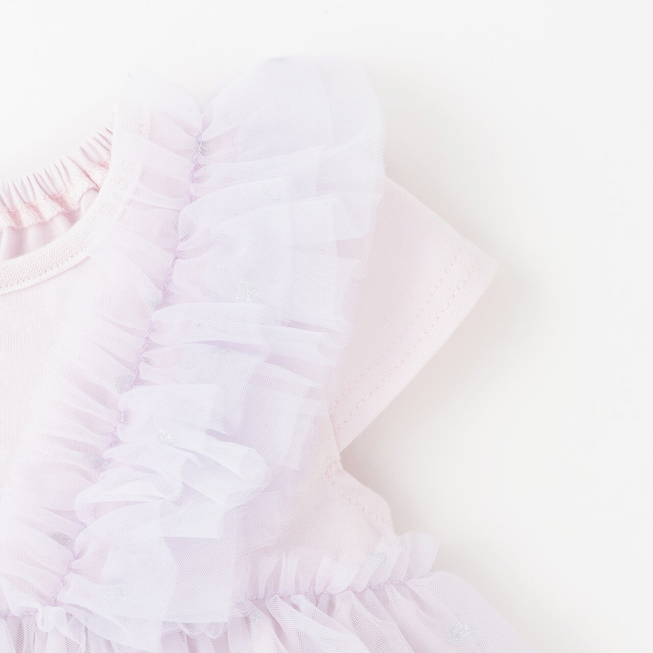 Link Tulle Frill Tunic,Off white, large image number 6