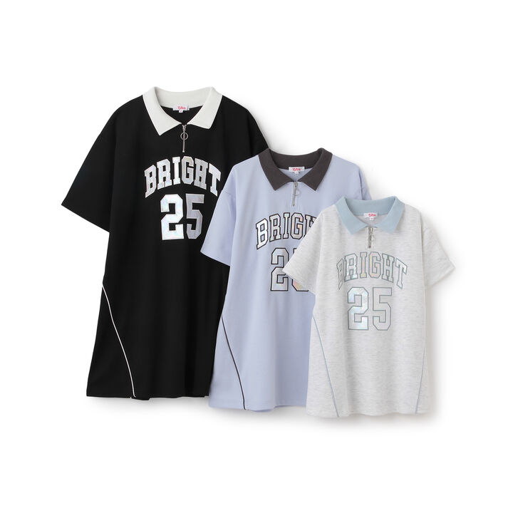 Numbered Half-Zip Ponte One-Piece Dress,Black, medium image number 6