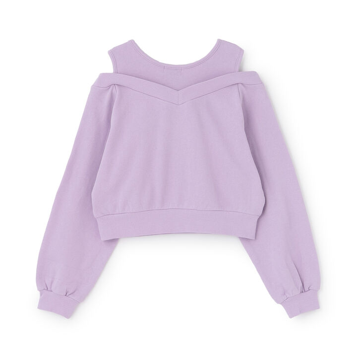 Shoulder Opening Fleece Pullover,Lavender, medium image number 1