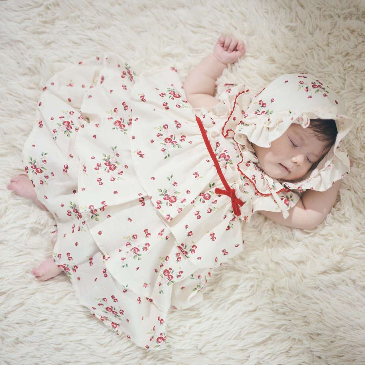 Wild Strawberry First Dress Set [Organic] [Made in Japan],Pearl white, large image number 0