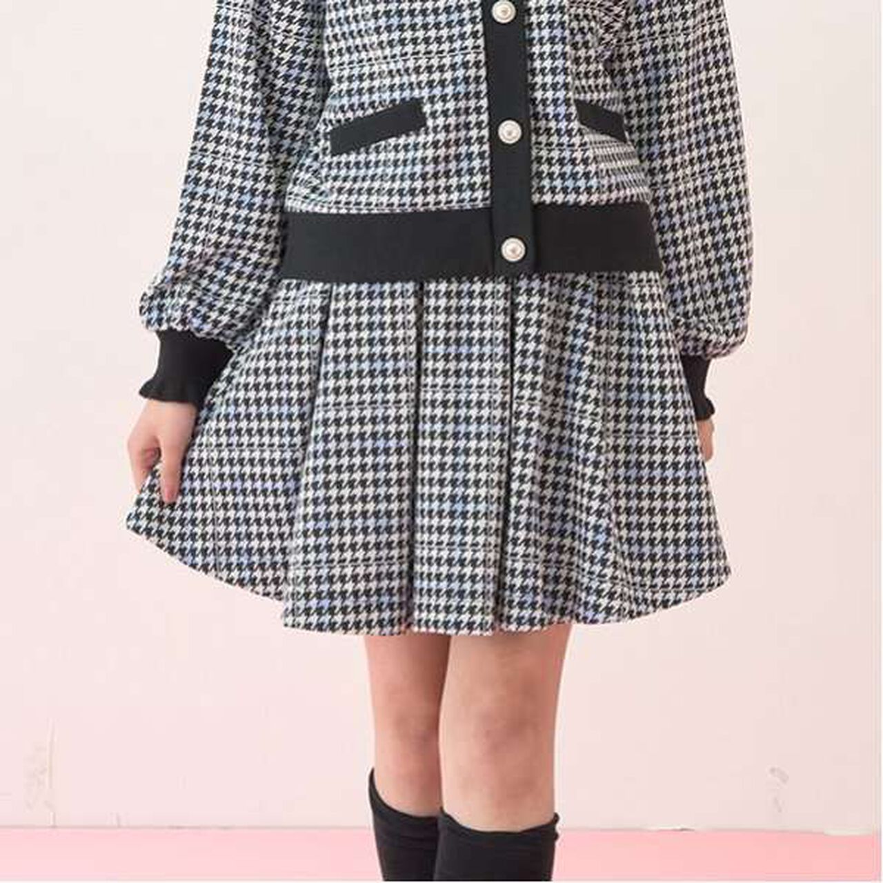 Houndstooth Jacquard Skirt Pants,Mocha tea, large image number 18