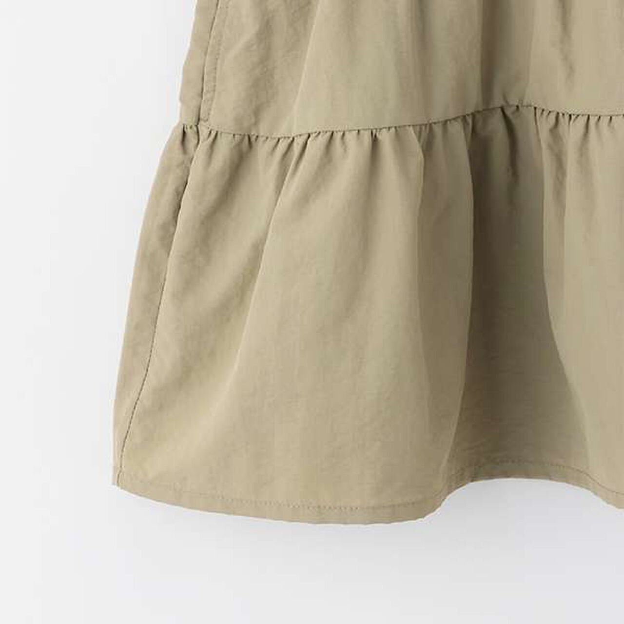 Tiered Long-Sleeve One-Piece Dress with Back Ribbon,Light khaki, large image number 6