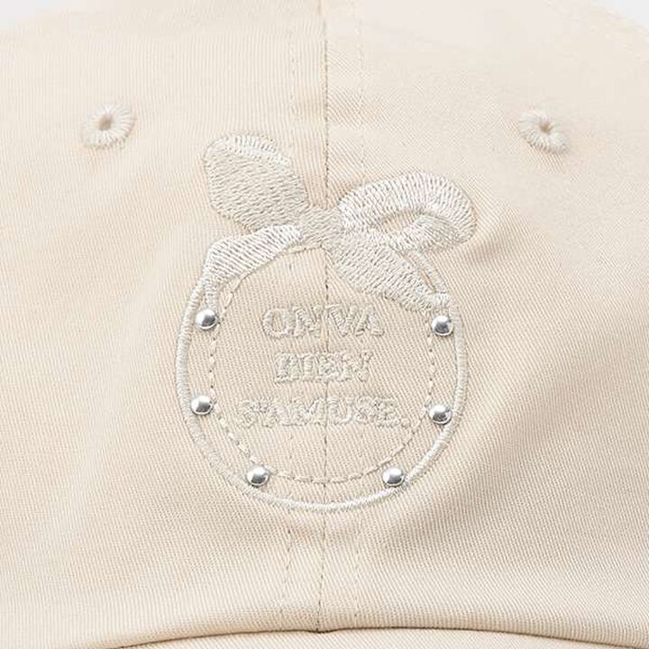 Ribbon Embroidered Cap,Black, medium image number 2