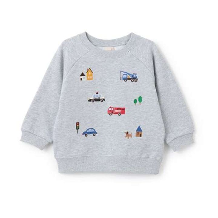 Vehicle Embroidered Sweatshirt,Top gray, medium image number 0