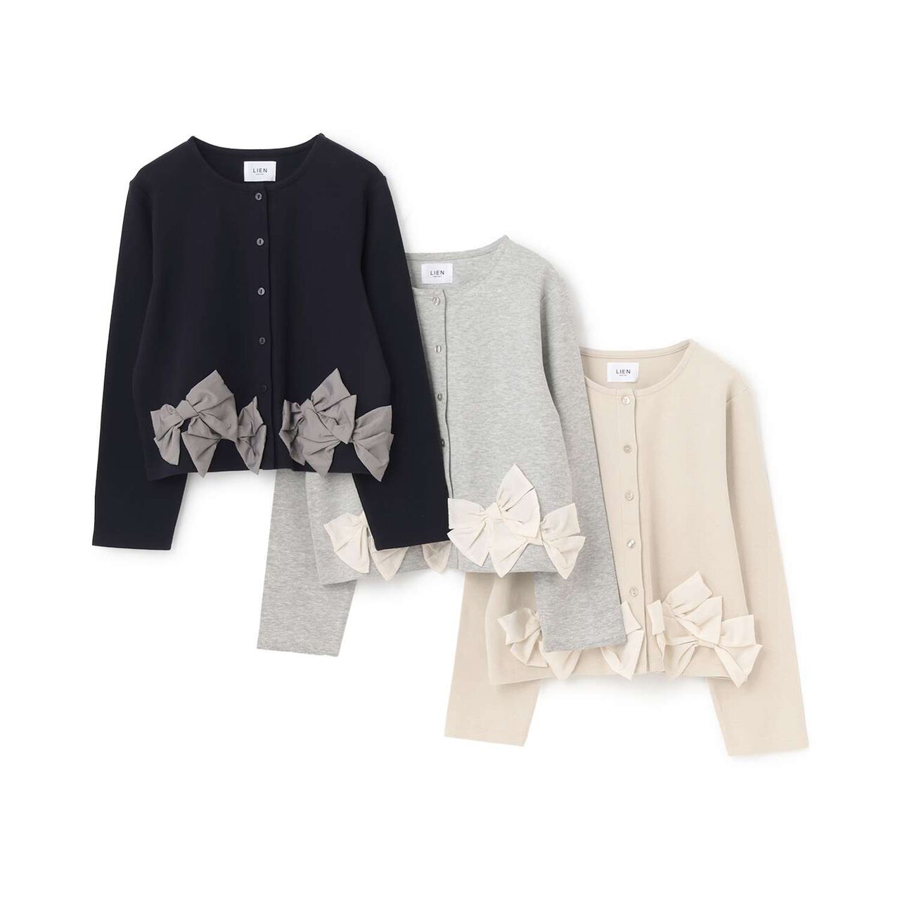 [Parent-Child Matching] Ribbon Cardigan,Top gray, large image number 16