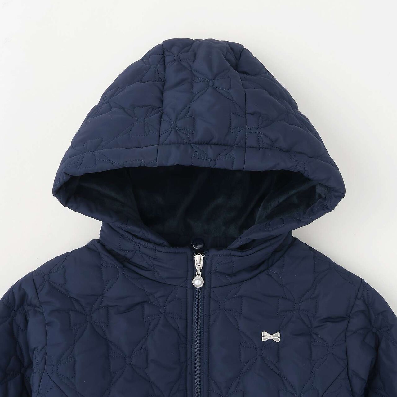 Ribbon Quilted Bomber Jacket,Light blue, large image number 6