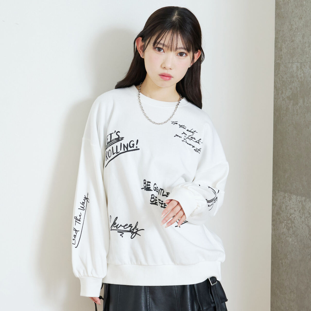 [LTXC/Cotton 100%] Graphic Pullover,Off white, large image number 1