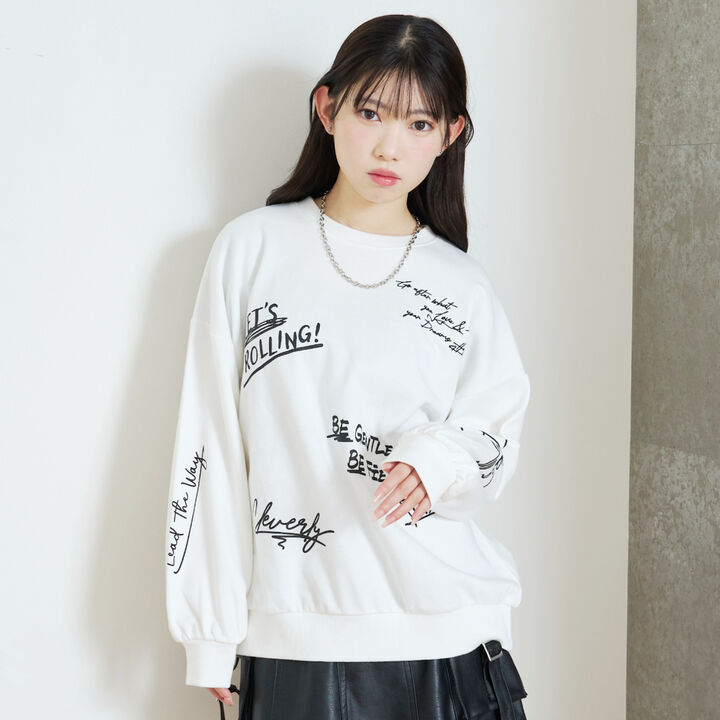 [LTXC/Cotton 100%] Graphic Pullover,Off white, medium image number 1