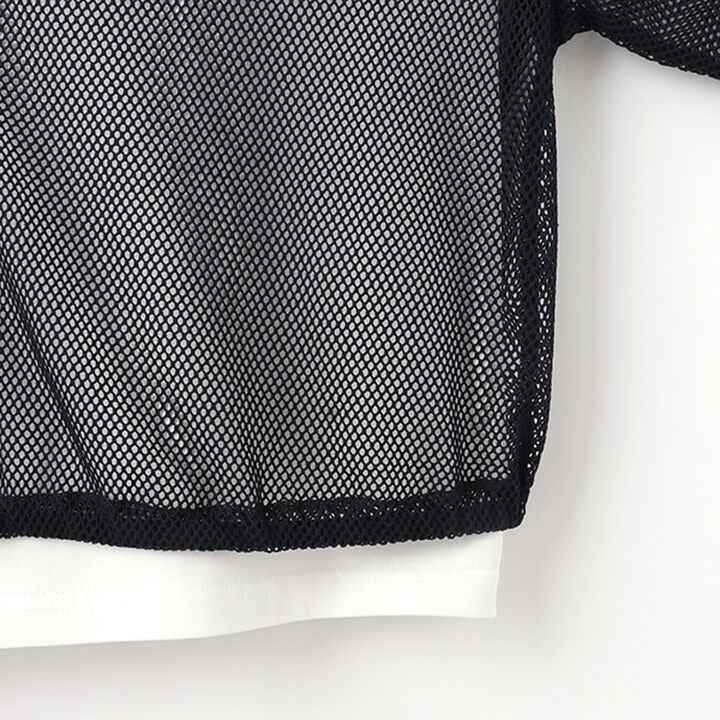 Mesh Short-Sleeve Logo Parka T-Shirt Set,Off white, medium image number 15