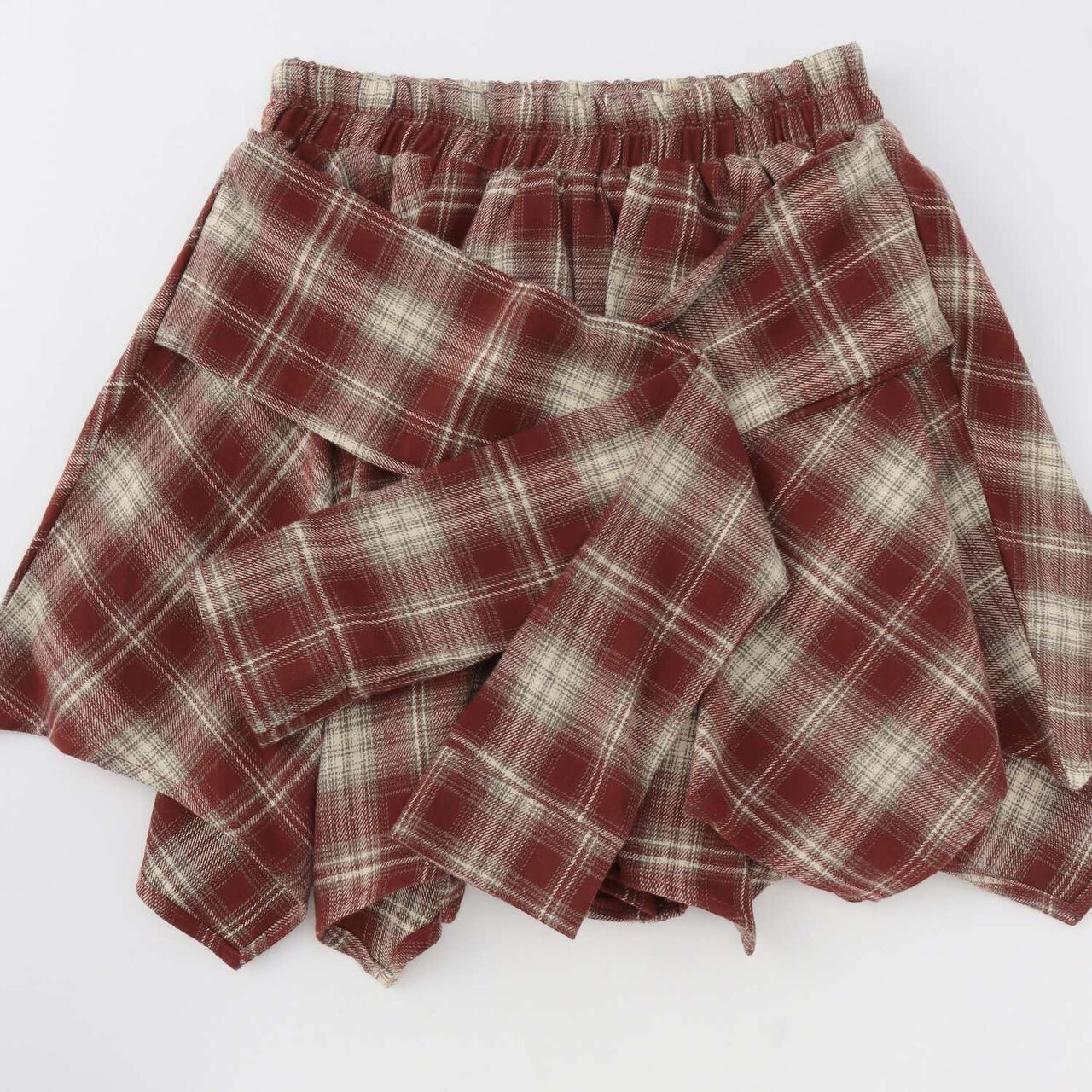 [LTXC] Waist Wrap Style Checkered Culottes,Black, large image number 10