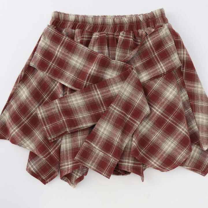 [LTXC] Waist Wrap Style Checkered Culottes,Black, medium image number 10