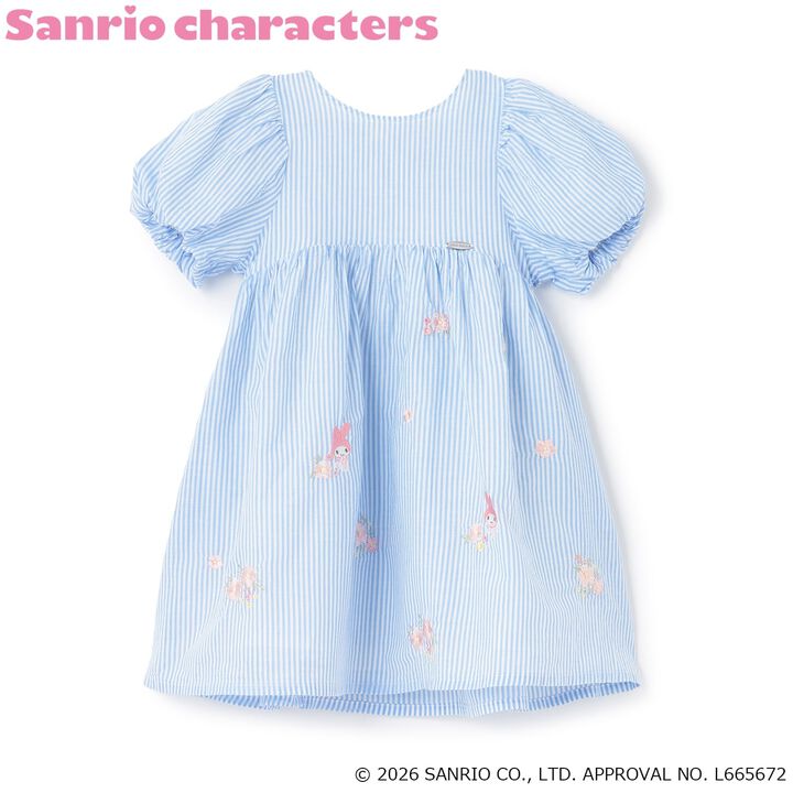 [Sanrio Characters] Embroidered Puff One-Piece Dress,Blue, medium image number 4