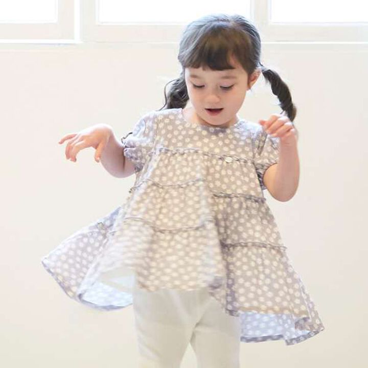 Smile Series Crinkled Tunic (Kids),Light gray, medium image number 0