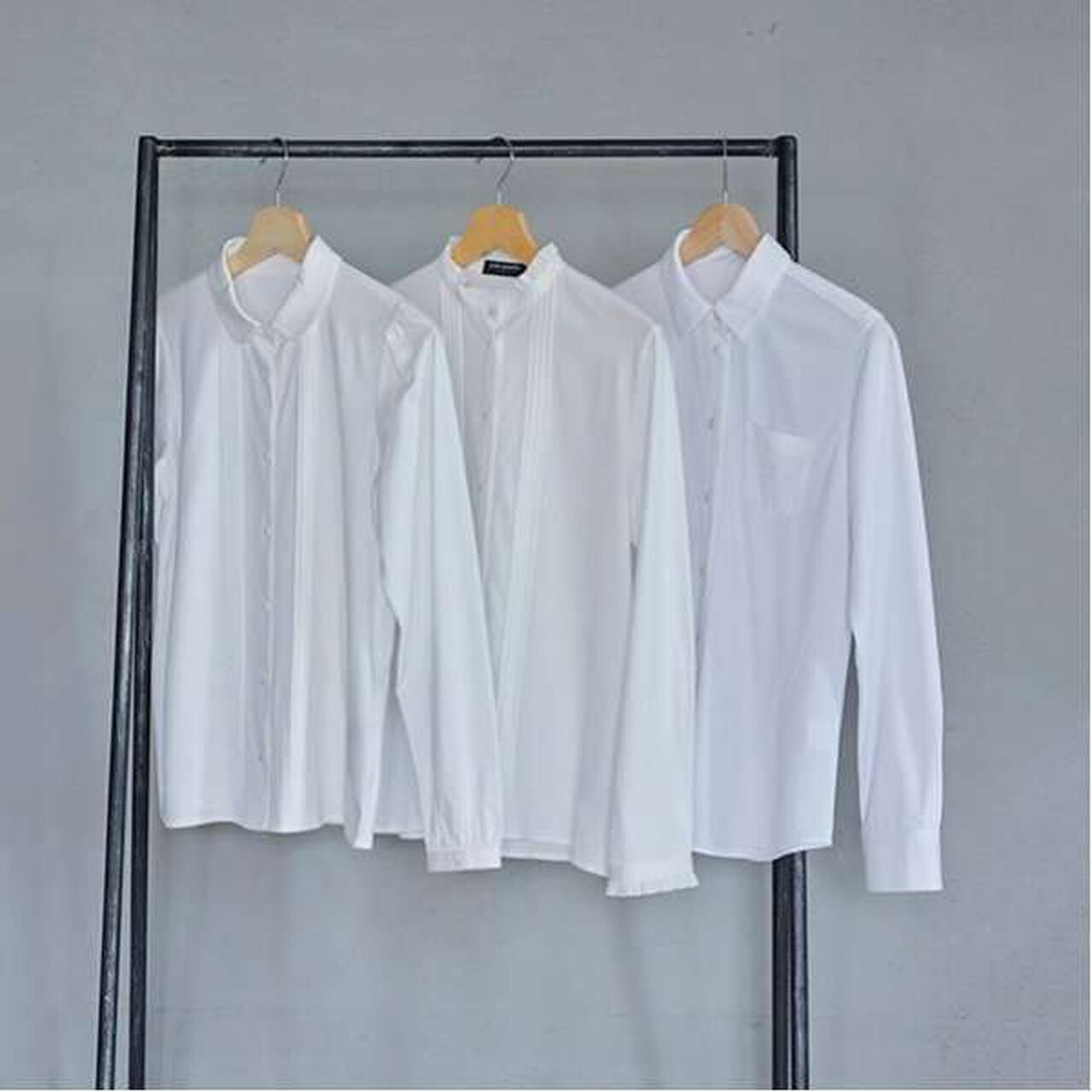 Wrinkle-Resistant Round Collar Long-Sleeve Shirt,, large image number 9