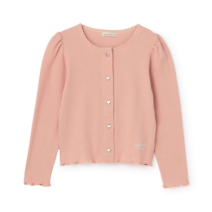 [Mini Length] Heart Button Ribbed Cardigan for Girls [Kids] [Children's Clothing],Blue gray, medium image number 19