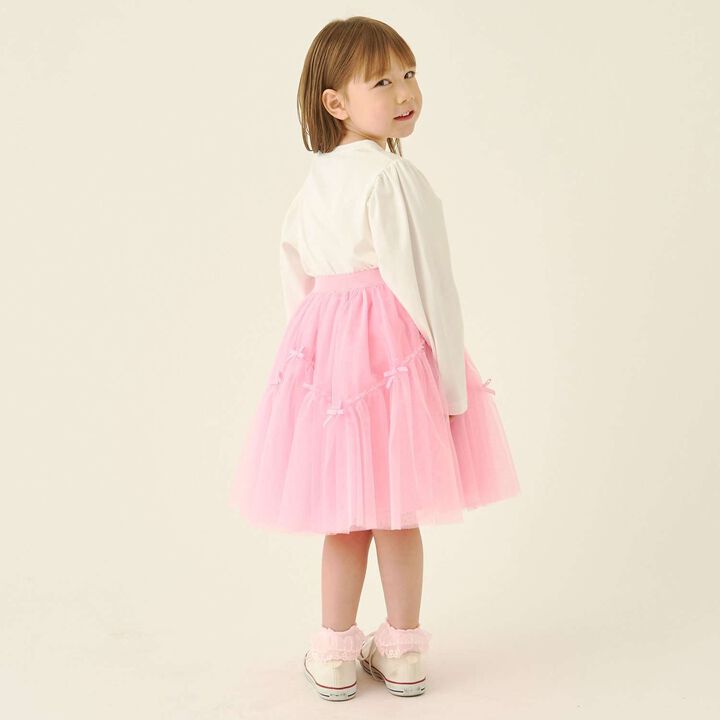 Wavy Panel Gathered Tulle Skirt [Lycee Mine Ballet Series],Black, medium image number 17