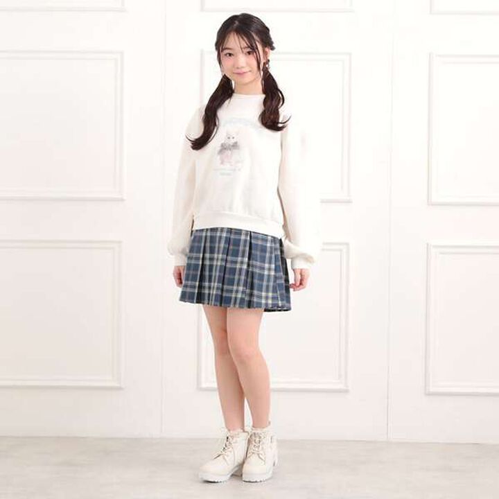 Brushed Pleated Skirt,Charcoal gray, medium image number 22