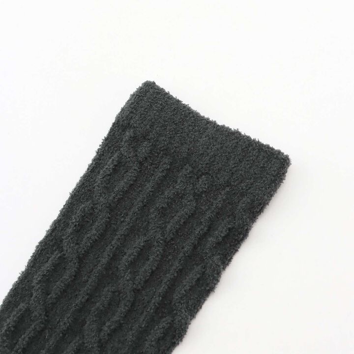 Fluffy Cable Knit Leg Warmers,Top gray, medium image number 1