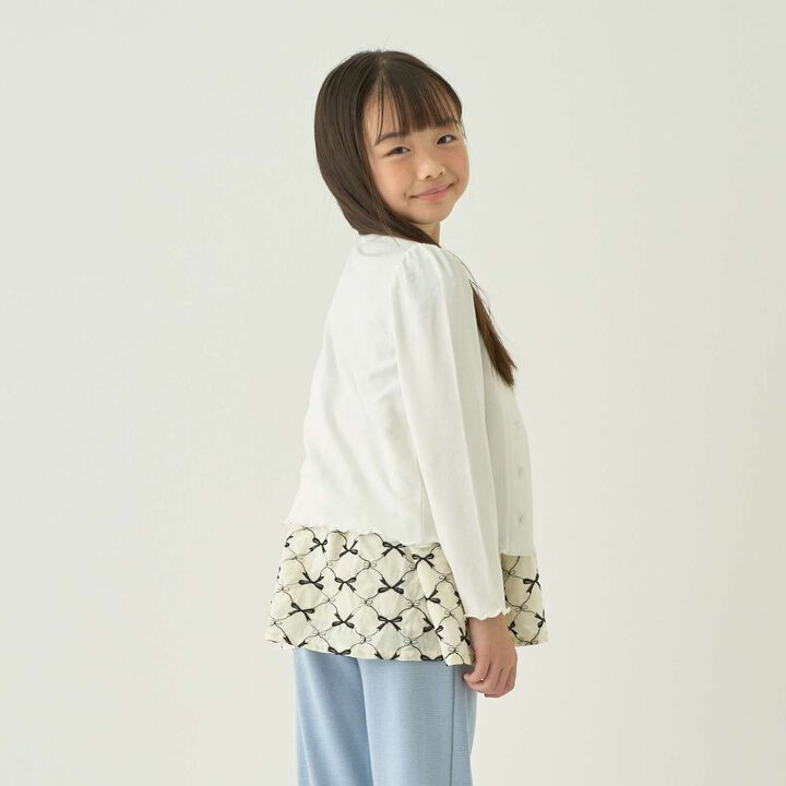 [Mini Length] Heart Button Ribbed Cardigan for Girls [Kids] [Children's Clothing],Blue gray, medium image number 9