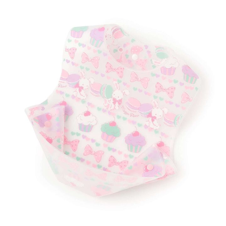 Rabbit Sweets Pattern Bib [Made in Japan],, medium