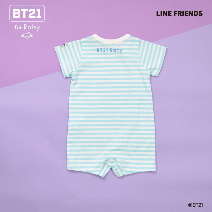 [BT21] Appliqu&eacute; Stripe Pattern Short Overall,Mint, medium image number 9