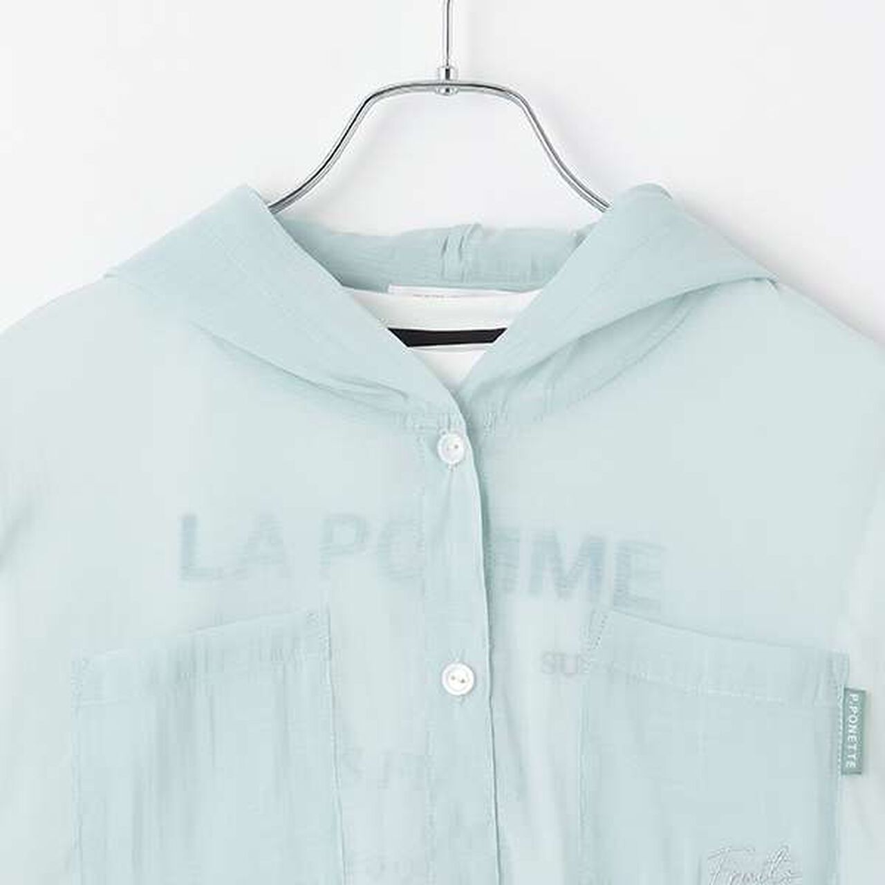 [Cool Touch] Sheer Shirt Parka Set,Emerald green, large image number 3