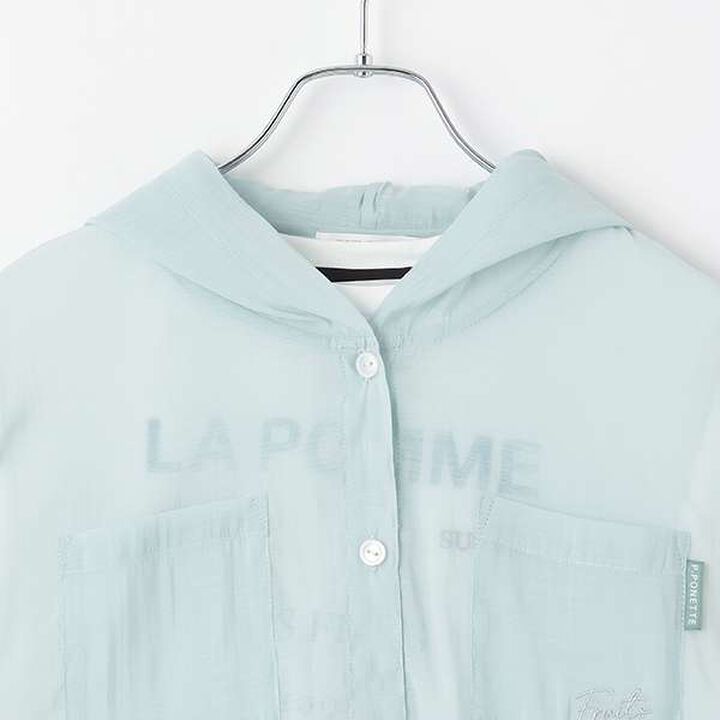 [Cool Touch] Sheer Shirt Parka Set,Emerald green, medium image number 3